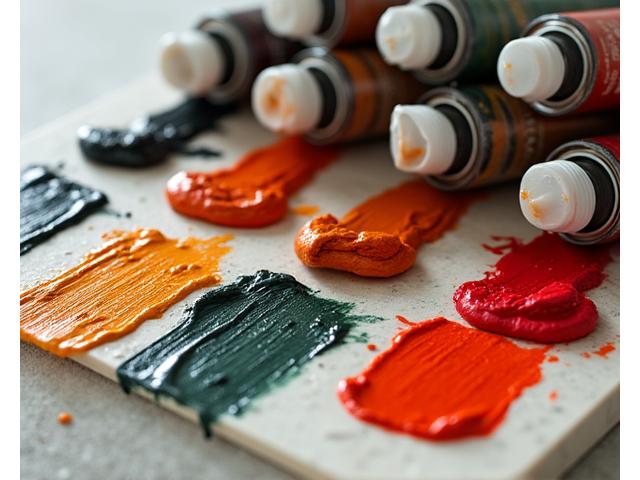Rich, textural oil paints in tubes and swatches