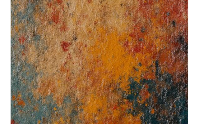 Close-up of the same section of the painting after restoration, vibrant with accurately matched colors and meticulously repaired details. The art now appears whole again.