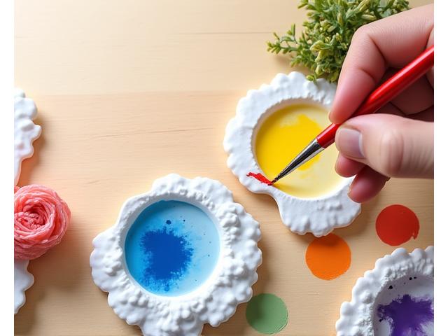 A still life composition demonstrating beginner color mixing, with primary colors and their simple blends